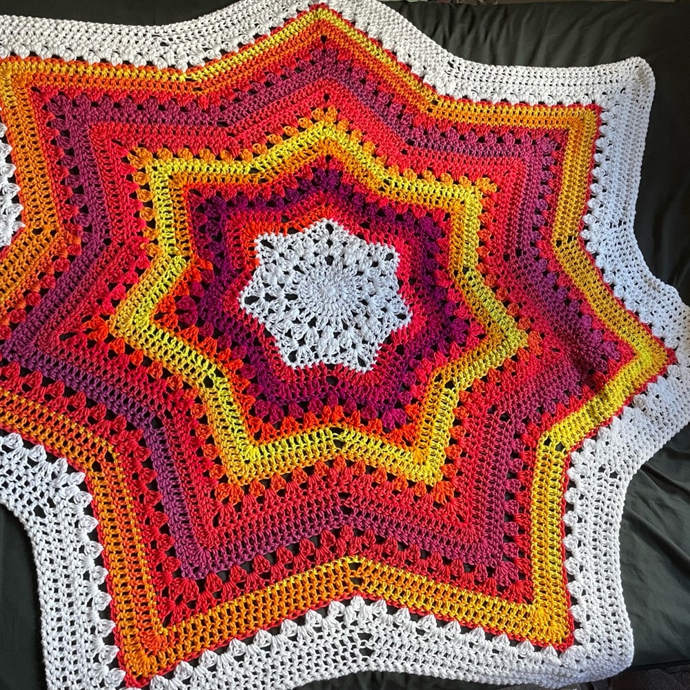 ❤️CROCHET 7-POINT STAR BLANKET🧡